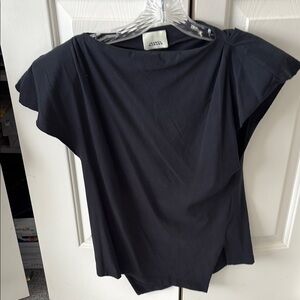 Isabel Marant Black Flutter Sleeve Blouse